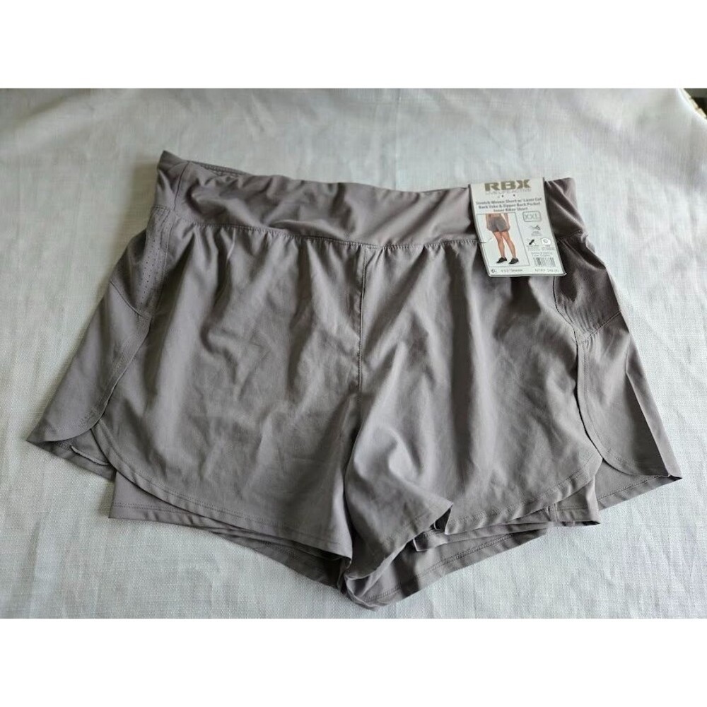 RBX Stretch Woven Short with Inner Biker Short - Gray - Womens size XXL (18) NEW